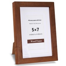 5x7 Picture Frame, Solid Natural Walnut Wood Photo Frame with Tempered Glass,...