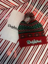 NEW! Dollywood Christmas Ugly Sweater Knit Pompom Beanie Stocking Hat 2025