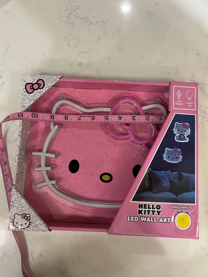 Arte de pared LED rosa ello Kitty encantador Hello Kitty arte de pared LED en rosa vibrante. Foto 4 de 4