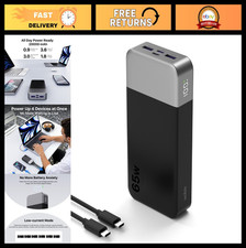 65W 20000mAh Portable Power Bank Fast Charging PD QC, 2 USB-C  2 USB-A, Digital