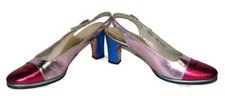 Tacchi vintage anni 50 Frank More D'Antonio personalizzati eleganza colorblock metallizzati 8N
