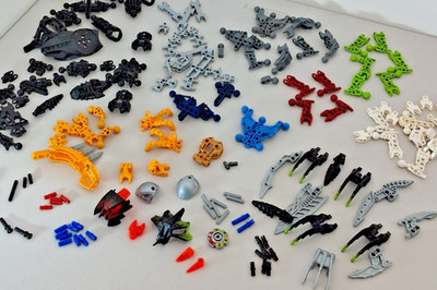 LEGO Bionicles 2 Pounds Technic, Hero Factory Parts, Masks, Connectors, Weapons