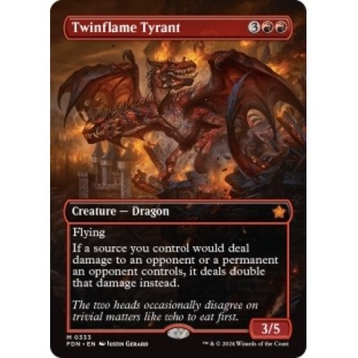 TWINFLAME TYRANT (BORDERLESS) Foundations FDN Magic MTG MINT CARD