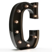 Light Up Black Alphabet Marquee Letters Sign LED Marquee Number Lights Sign f...
