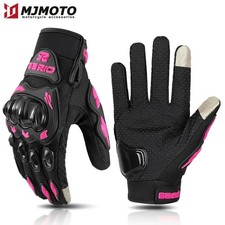Guanti Moto Estivi Donna Rosa Touch Traspiranti Anticaduta Motocross Eleganti