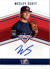 2018 USA Baseball Stars and Stripes 17U #39 Wesley Scott Auto /172 BB