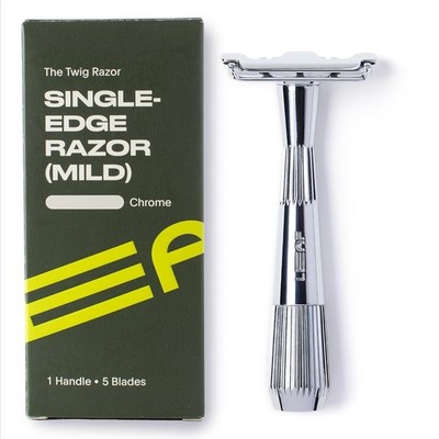 Leaf Shave The Twig Single Edge Razor (Mild) Chrome Rasierhobel Rasierer OVP NEU