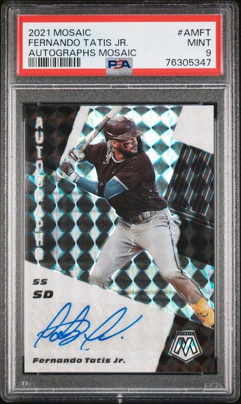 2021 Panini Mosaic Fernando Tatis Jr. Auto PSA 9 San Diego Padres