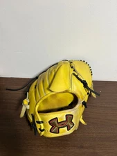 Under Armour IWILL Softball Pitcher Glove Yellow Black Leather Used
