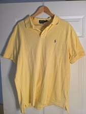Polo Ralph Lauren Classic Fit Yellow Short Sleeve Polo Shirt Men's L Embroidered