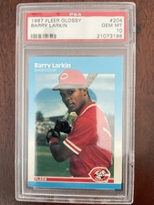 1987 Fleer - Barry Larkin #204 Glossy (RC) PSA 10 Only One On Ebay