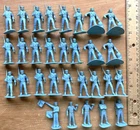 30 vintage Marx powder blue soft plastic 45mm WWII US Navy toy soldiers sailors
