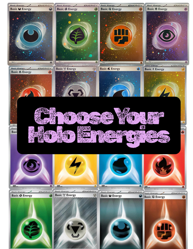 Pokemon TCG Holo Energy Cards: Choose Your Cards (151, ASC, BLK, WHT, PRE)