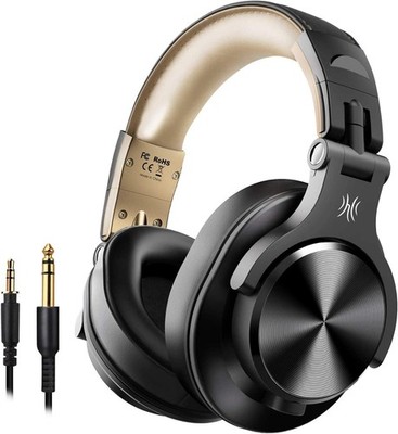 OneOdio A70 Bluetooth Kopfhörer Over Ear 72h HiFi Stereo kabellos 6,35mm Gold