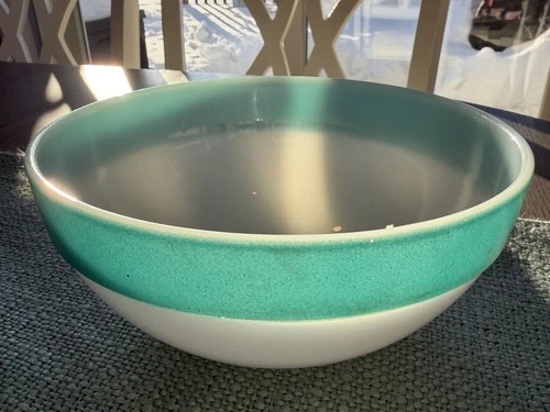 Fire King Oven Ware Mixing Bowl Colonial Band Blue Vintage Anchor Hocking