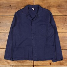 Vintage French Workwear Chore Jacket M Mens 00s Blue Cotton Utility