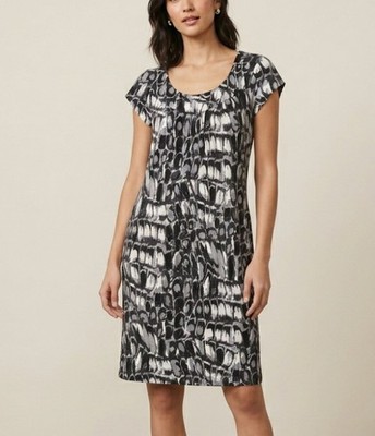 NWT BCBG Max Azria Shift Dress Size M Feather Water Stretch Modern Designer 