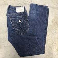 Vintage True Religion Jeans Mens 30x34 Ricky Big T Gunslinger Distressed Denim