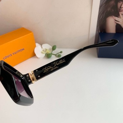 Louis Vuitton Sunglasses Women Black Square Gold Luxury 