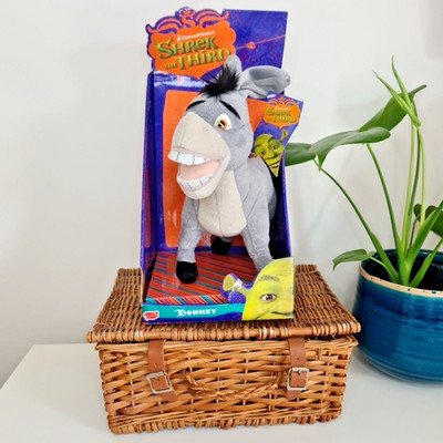 New Old Stock Donkey Plush Soft Toy   Shrek The Third 2007   Boxed   Flaws