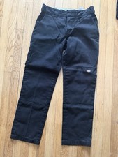 Dickies Men's Slim Fit Straight Leg Pants 32 Waist Black