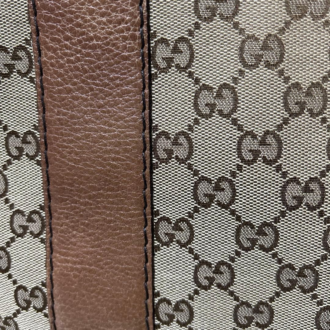 GUCCI Tote Bag Canvas Leather Large GG Pattern Beige Brown Authentic thumbnail 4