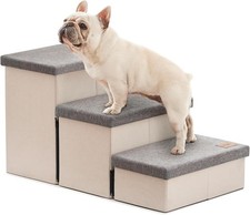 Dog Stairs High Bed 18"H,Foldable Pet Stairs Small Medium/Large Dogs Puppy W/