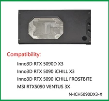 Granzon GPU Water Block For Inno3D RTX 5090 iCHILL X3 / MSI RTX5090 VENTUS 3X