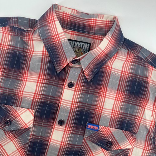 Dixxon Flannel Company Coral Sea Herren L rot kariert Kurzarm Hemd Knopfleiste