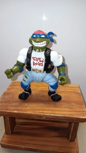 VINTAGE 1991 Playmates TMNT Ninja Turtles Classic Rocker Leo Figure Playmates