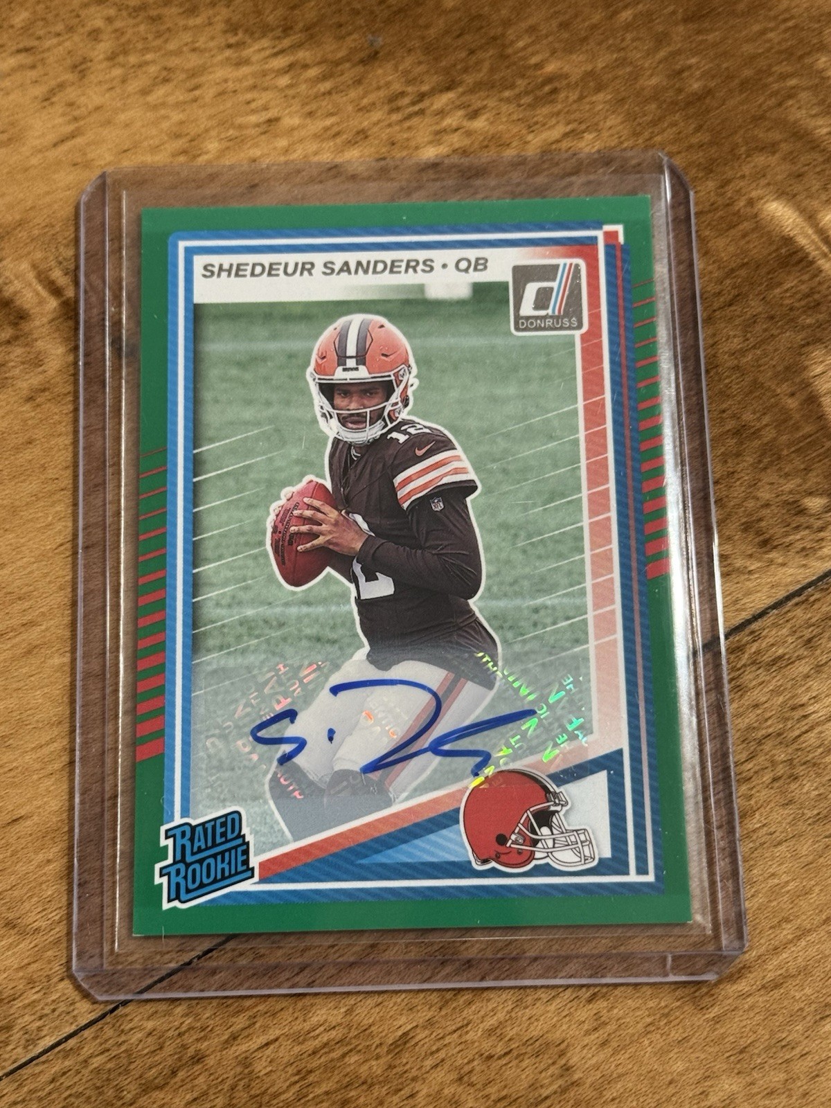 2025 Panini Donruss Shedeur Sanders #306 Rated Rookie RC Auto Green Browns MINT