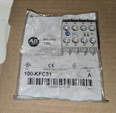 Allen Bradley 100-KFC31 Auxiliary Contact Block SER A NEW