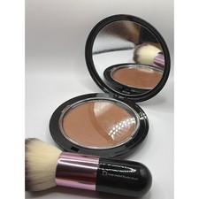 NOS Dalton Golden Pearl Bronzing Powder Deep w Large Angled Powder Brush Set