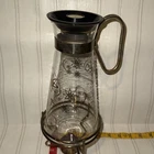 Vtg Glass Corning Pyrex Coffee Carafe 1960s Atomic  6 Cup Candle Warmer Stand