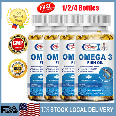 2160mg Omega 3 Fish Oil Capsules 3x Strength EPA DHA, Highest Potency 120Pills