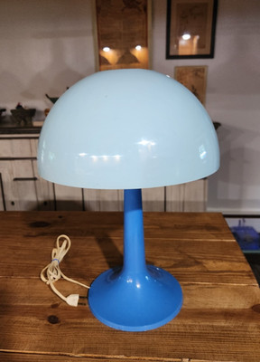 Vintage GILBERT Softlite MUSHROOM Table LAMP Blue 70s MCM Acrylic Plastic Works
