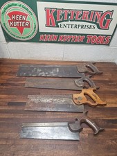 K763- 4 antique back saws for restore - Disston etc