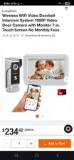 Wireless WiFi Video DoorboIntercom System 1080P Video Door Camera with Monitor