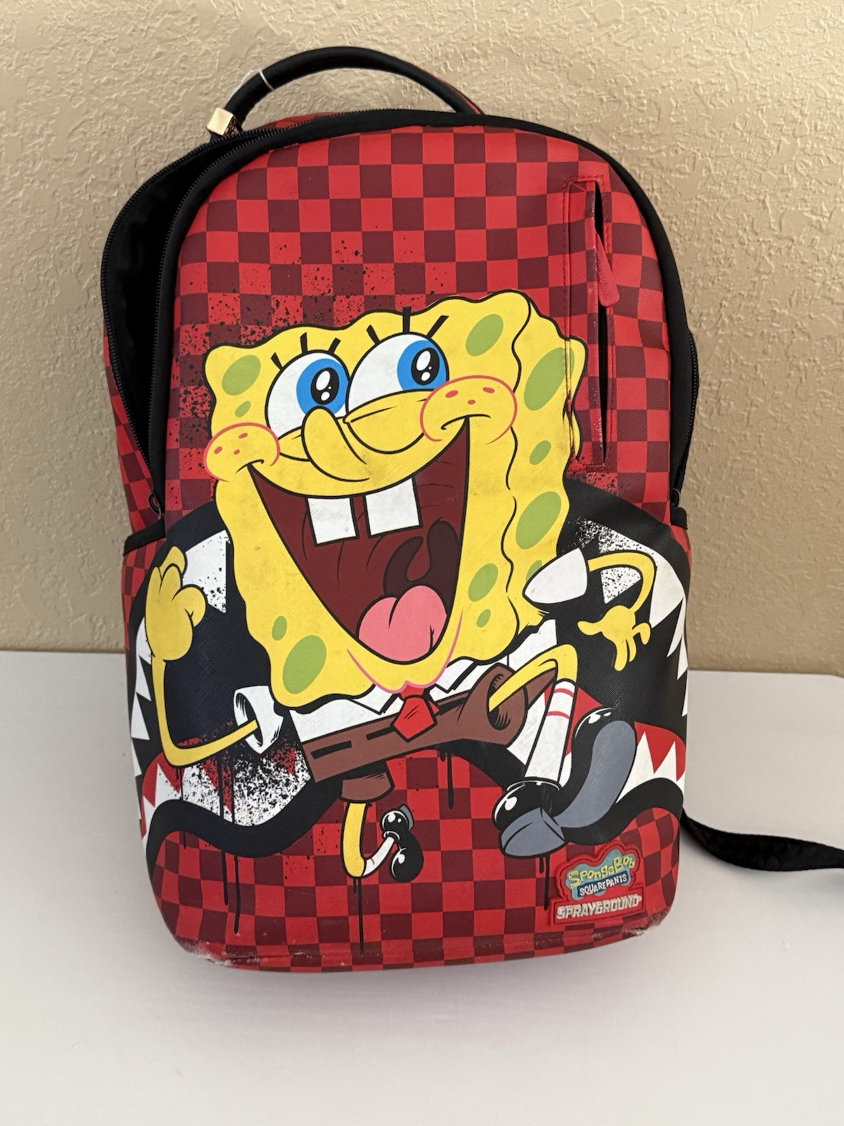 Rare Used SPRAYGROUND backpack SpongeBob Hello Wo… - image 1
