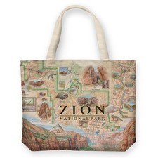 Xplorer Maps CTOTE ZION Zion Map Canvas Tote Bag