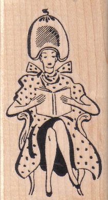 Lady Under HairDryer 2 x 3 1/2'' Rubber Stamp, Woman Stamp, People Stamp