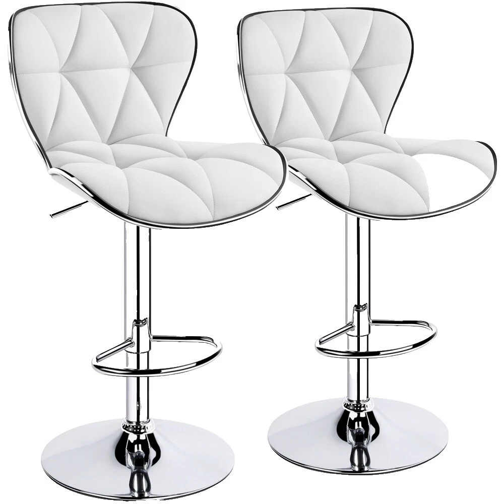 Taburetes y taburetes de barra con marco de metal blanco