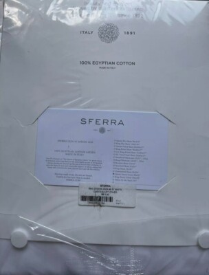 Sferra Giza 45 Egyptian cotton SATEEN 1840 White Queen Duvet Cover