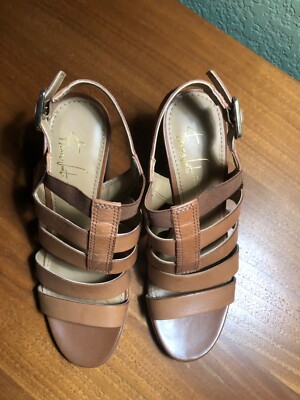 FRANCO SARTO A-MONTAGE Saddle LE Strappy  SANDALS Womens 7.5M NICE