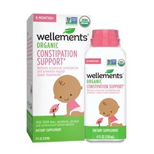 Wellements Organic Baby Constipation Support 4 Fl Oz Gentle Relief for Kids