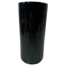 Vintage Royal Haeger Vase Black Cylinder 9” Tall Ceramic Flower Home Decor