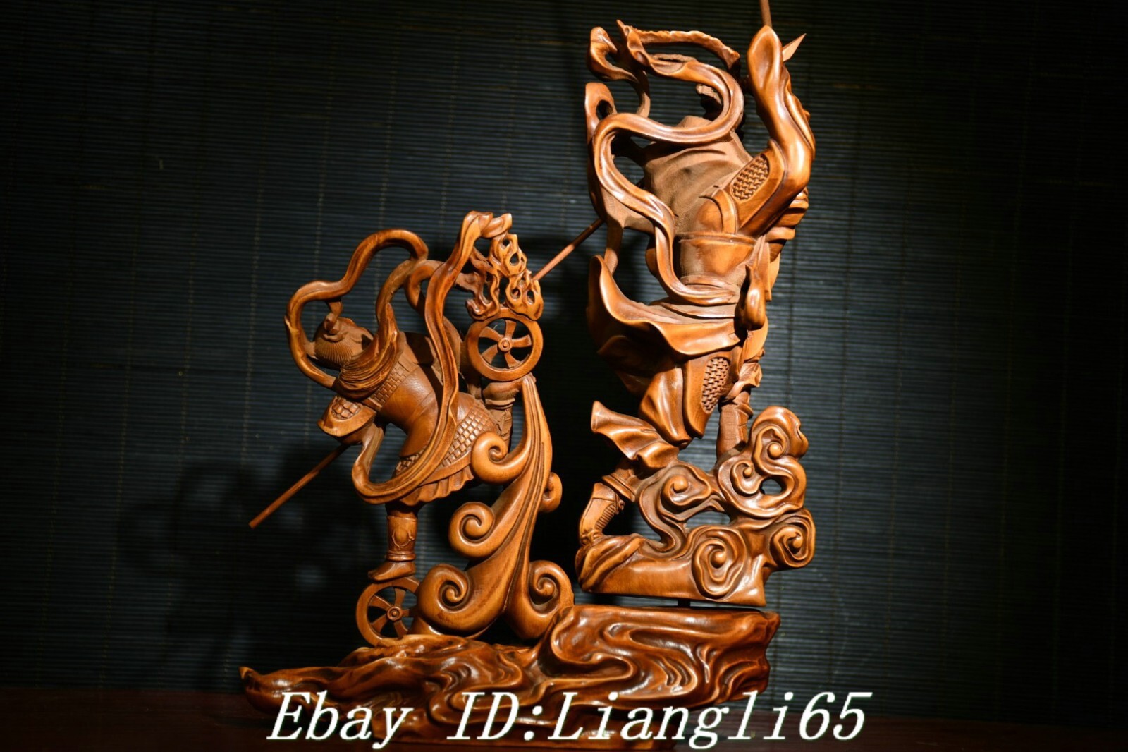 Tibetische Buddha Statue Box Aus Buchsbaum – Schnitzerei Mit Kwan-yin & Lotus, Tragbar & Dekorativ