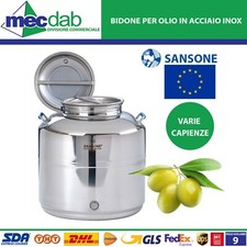 Bidone Per Olio in Acciaio Inox Sansone 15/30/50 LT Predisposizione Rubinetto