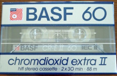 Tape - Cassette BASF 60 CHROMEDIOXID EXTRA II, 2 x 30min unbespielt, 2 Stück 