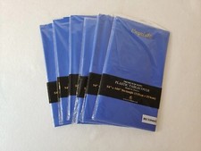 5 Pk Tablecloths 54 x 108" Blue Plastic Table Cover Rectangular, Disposable New